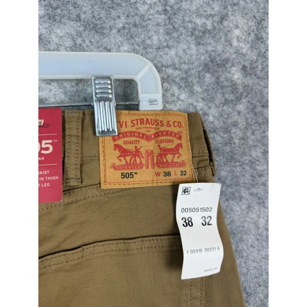 Levi's Jeans Men's 38 Brown 2 Way‎ Stretch Straight Leg Casual Khaki Pants 505